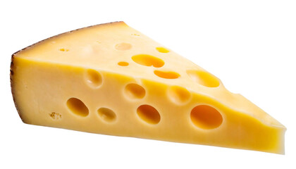 piece of cheese isolated on transparent background cutout