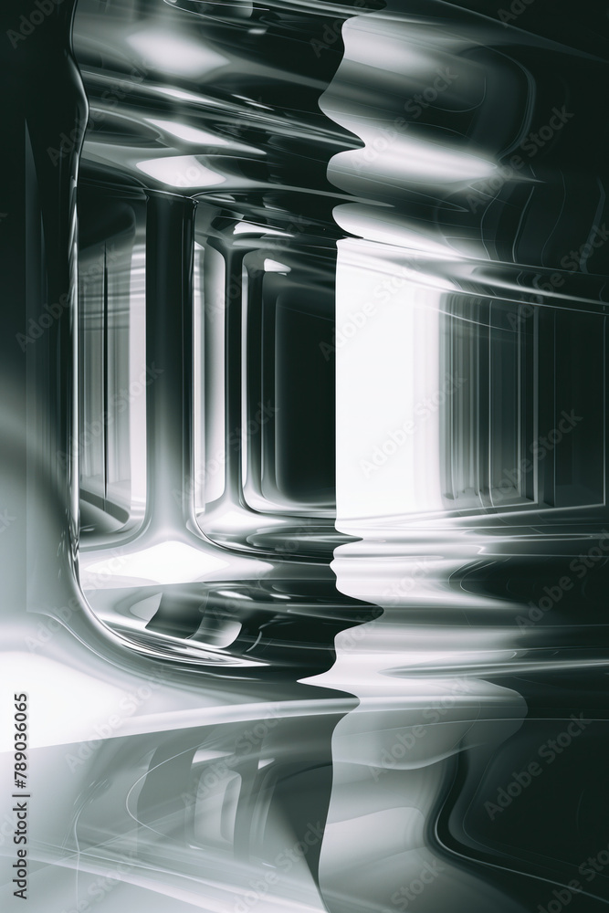 Poster abstract background with reflections and caustics. hi-tech. futuristic background image. created wit