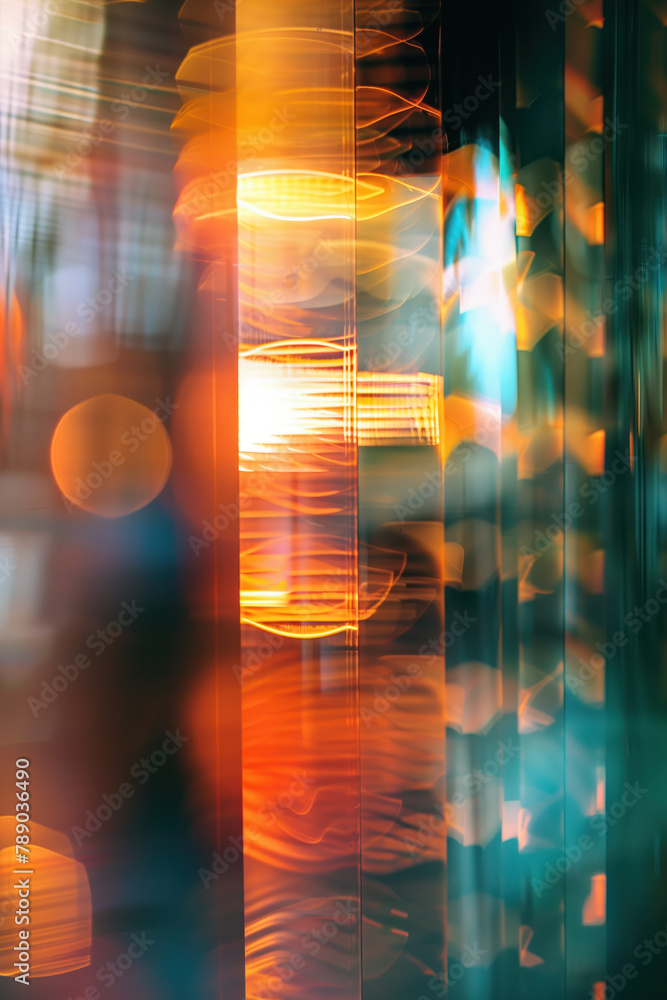 Poster Abstract background with reflections and caustics. Hi-tech. Futuristic background image. Created with Generative AI technology.