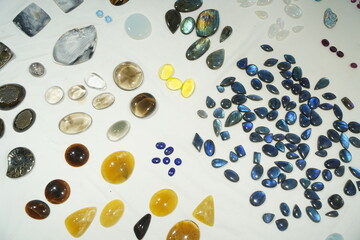 A scattering of processed natural stones