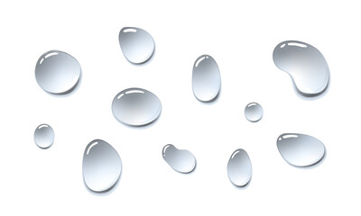 Water drops hand drawn vector illustration. 