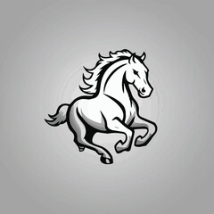 minimal logo of a horse sketch