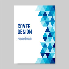 Book cover designs in a blue color geometric style. Vector illustration.