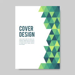 Book cover designs in a green color geometric style. Vector illustration.