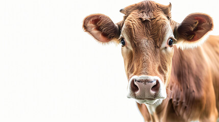 Brown cow isolated on white background