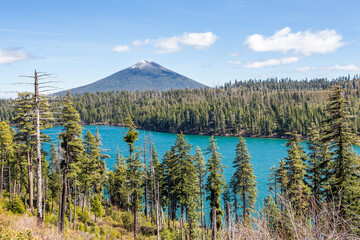 Suttle Lake overview in springtime. Oregon, USA