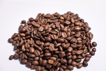 many aromatic, coffee beans macro
