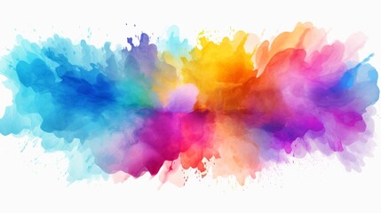 Fototapeta na wymiar Abstract colorful multicolored colors painting illustration - watercolor splashes or stain, isolated on transparent background