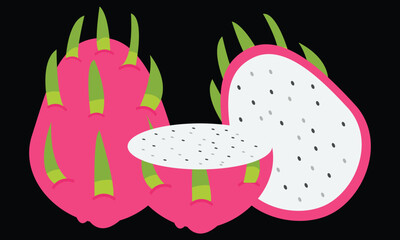 Dragon Fruit Vector Design And Illustration.