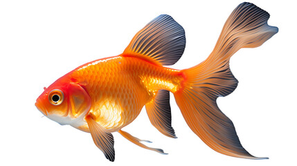 Gold fish on a white background 