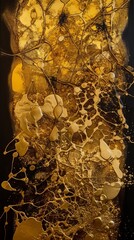 Abstract Painting in Yellow and Black - obrazy, fototapety, plakaty