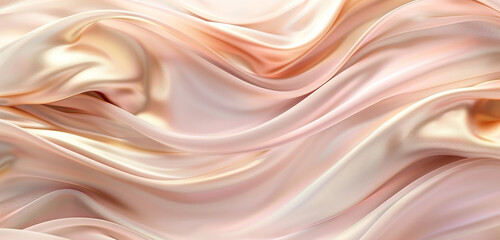 Soft rose and pale gold waves in silky 3D for luxury packaging and elegant walls.