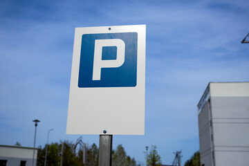 Parking Sign in Front of Building