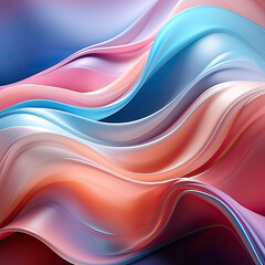 Watercolor Abstract fluid holographic pastel curved wave in motion colorful background, Gradient design, clipart Illustration, Generative Ai