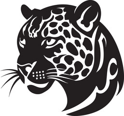 Jaguar silhouette vector black on white background