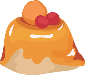 Pudding illustration on transparent background.
