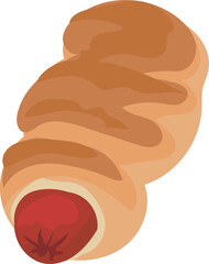 Loaf bread illustration on transparent background.
