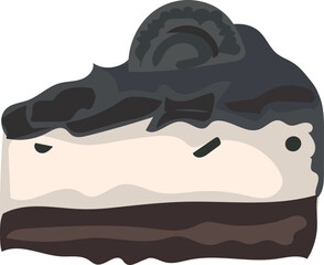 Oreo cake illustration on transparent background.
