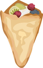 Dessert crepe Illustration on a transparent background.