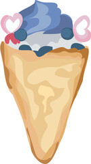 Dessert crepe Illustration on a transparent background.