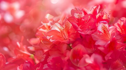 blurry bright summer floral background flower texture bright colorful azalea background red azalea flowers closeup pink flowers closeup flower background flowery summer texture for bac : Generative AI