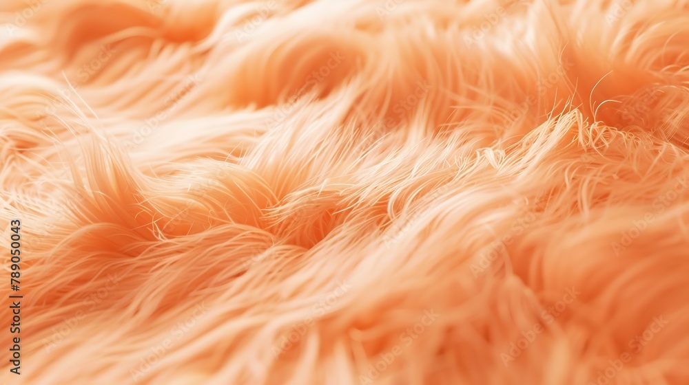 Poster trendy peach fur texture close up abstract apricot wool structure background color of the year 2024 