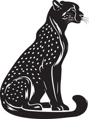 Cheetah icon black on white background