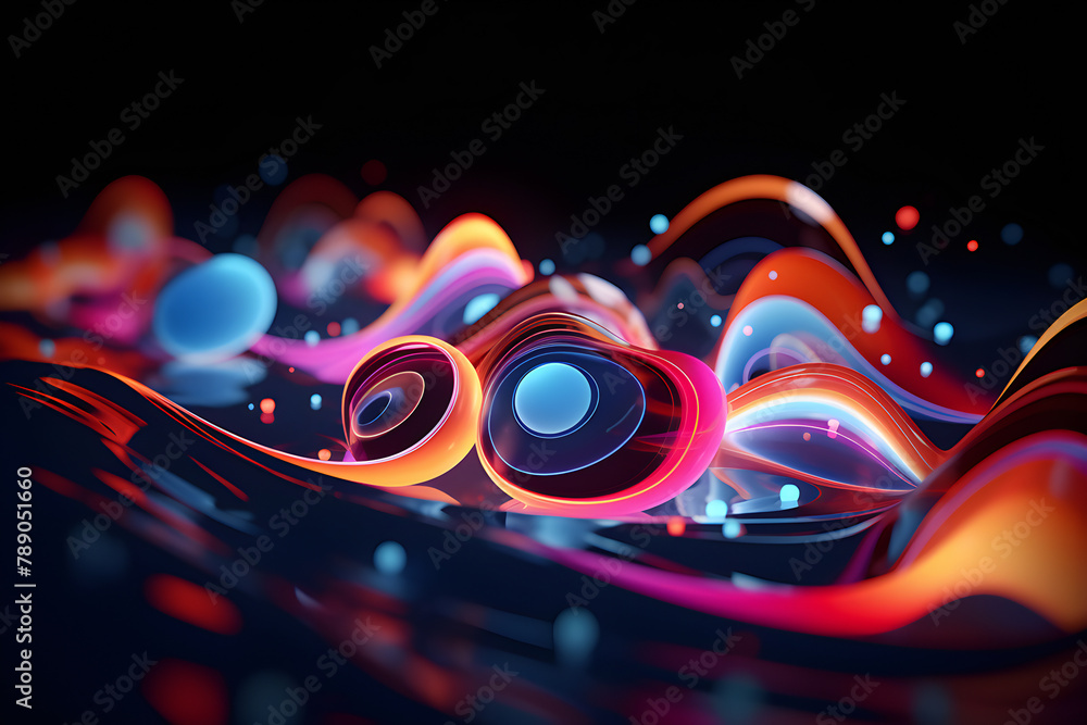 Poster 3d illustration.set of different colorful shapes on monocrome background, pattern. geometry backgrou