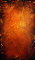 Vibrant orange and red textured background with cracks.