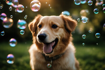 Cute dog bubbles barking sheepdog dream purebred dreaming talk watching cloud breed sitting obedient creative thinks canino bubble looking bark concept draw expression - obrazy, fototapety, plakaty