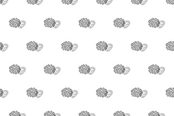 モノクロの紫陽花のシームレスパターンのイラスト