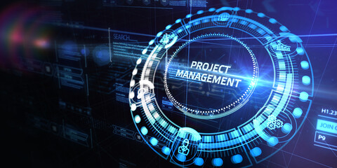 Project management concept. Business, Technology, Internet and network concept. 3d illustration