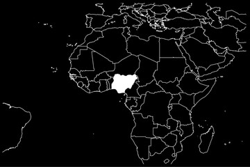 Nigeria map africa black background