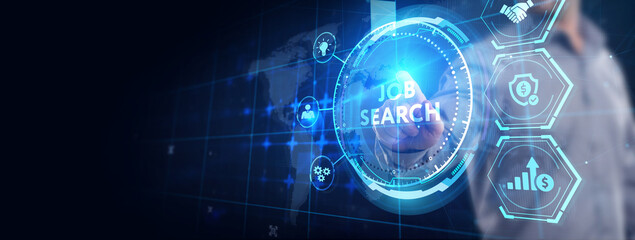 Business, Technology, Internet and network concept. Job Search human resources recruitment career.