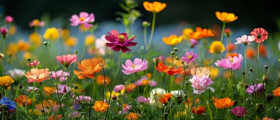 Colorful flowers blooming in a garden