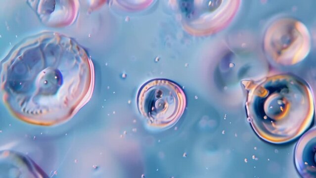 A of Euglenoids swimming in a drop of freshwater under a microscope their graceful movements captured in intricate detail. . AI generation.