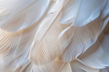 Elegant White Feathers Detail in Soft Light