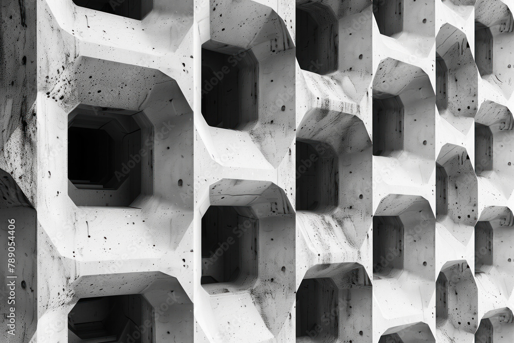 Poster abstract 3d pattern. brutalist style. background image. created with generative ai technology.