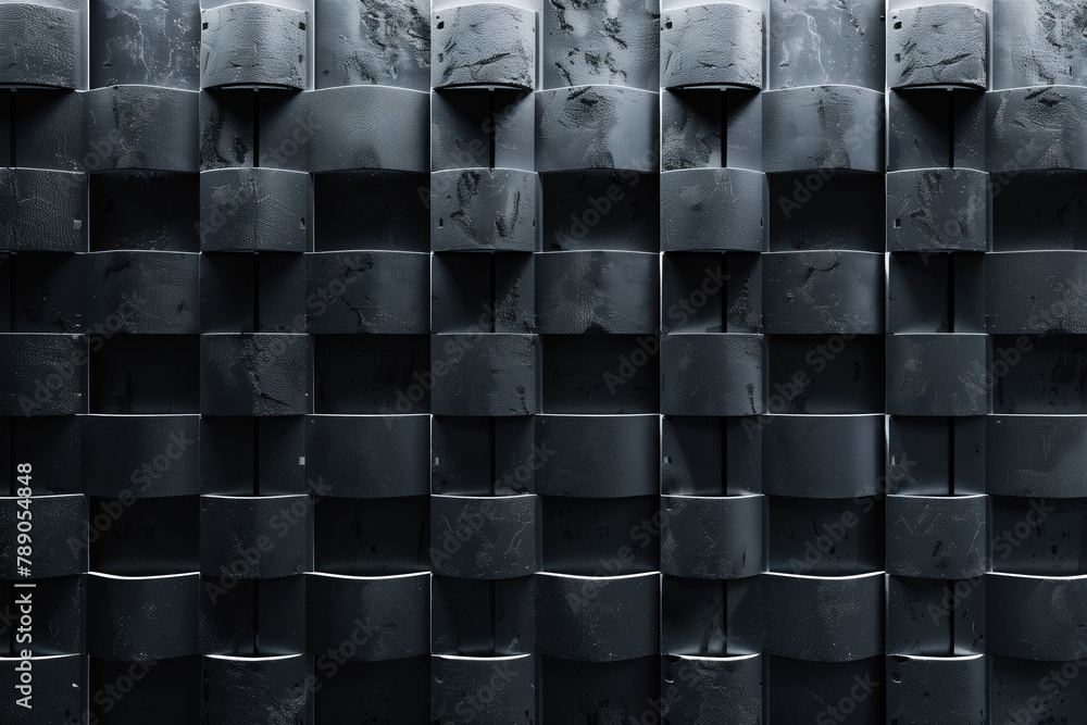 Poster abstract black 3d pattern. brutalist style. background image. created with generative ai technology.
