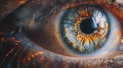 Very close macro photo of human eye Human eye closeup detail with shallow depth of field :...
