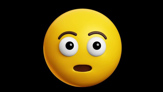 Look to the top right emoji, 3d emoticon animation, Alpha channel, Transparent video