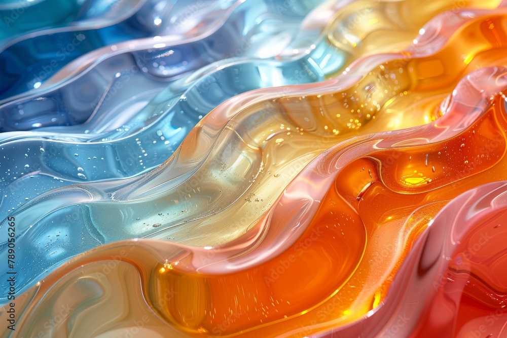 Poster dynamic and colorful fluid art texture with swirling patterns and vibrant colors offering a sense of