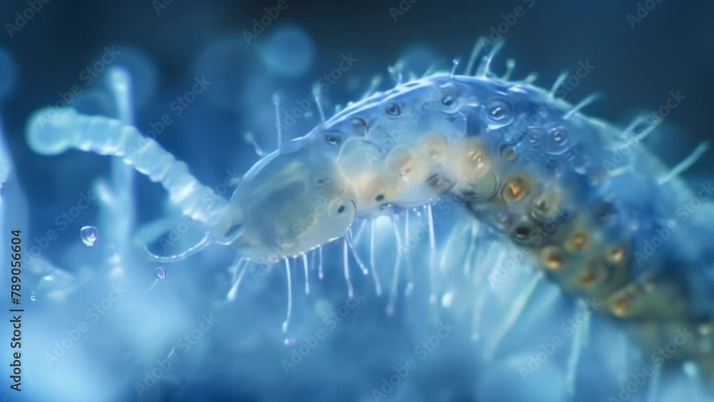 Poster image of a nematodes sensory called amphids which are small pores on the head used for detecting che