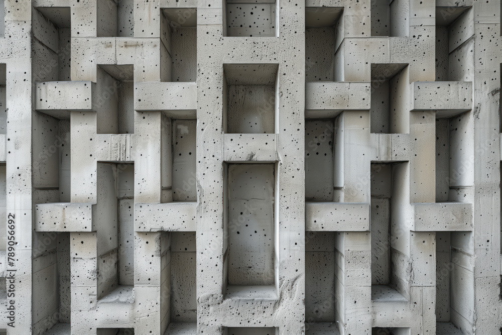 Poster Abstract 3d pattern. Brutalist style. Background image. Created with Generative AI technology.