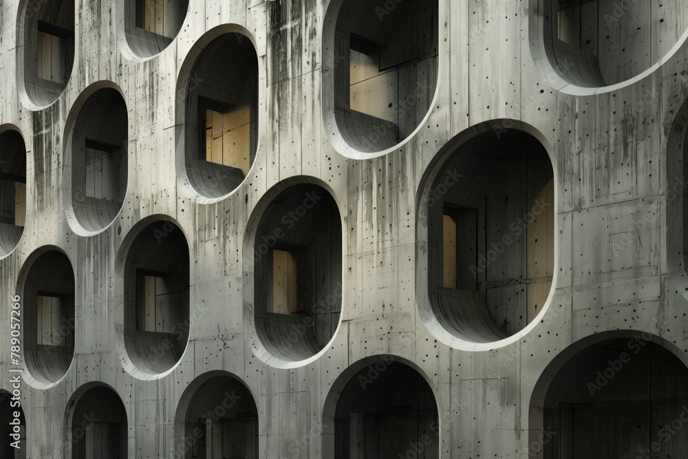 Poster abstract 3d pattern. brutalist building facade. background image. created with generative ai technol