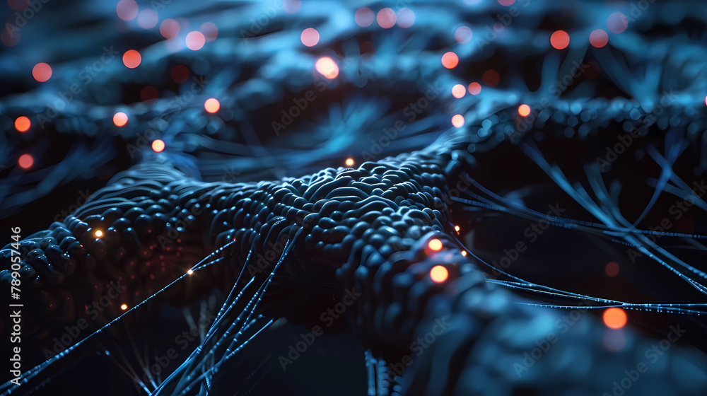 Poster ai concept with interconnected neural networks