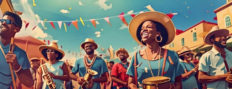 Juneteenth holiday or June Teenth commemorating the end of slavery as a Social justice concept or Emancipation Day representing freedom and equal rights celebration.art illustration 4K Video