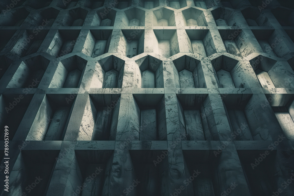 Poster abstract 3d pattern. brutalist building facade. background image. created with generative ai technol