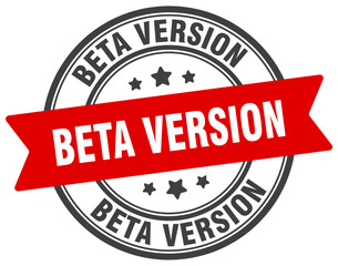 beta version stamp. beta version label on transparent background. round sign