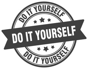 Fototapeta premium do it yourself stamp. do it yourself label on transparent background. round sign